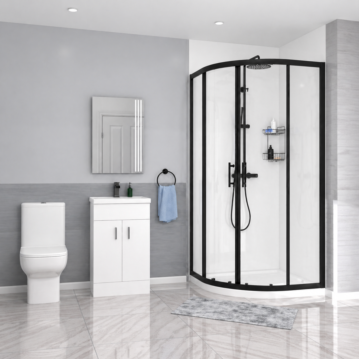 Vanity & Closed Coupled Toilet Enclosure Suites