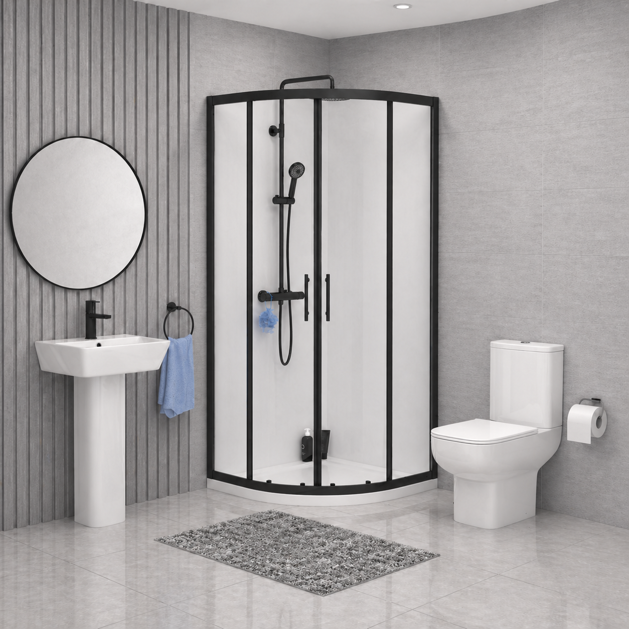 Full-Pedestal Basin & Toilet Enclosure Suites