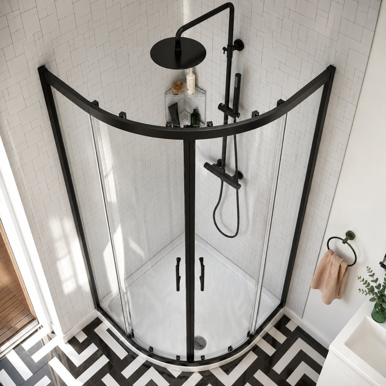 Shower enclosure accessories including door handles, seal strips, waste fittings and glass arms — Bathroom Republic UK