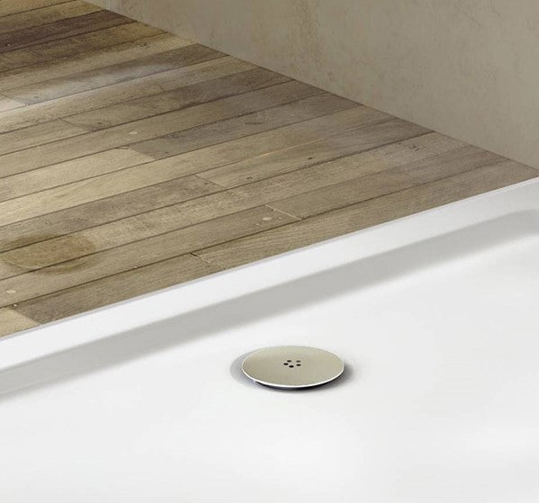Chrome circular shower tray waste with removable strainer basket — Bathroom Republic UK