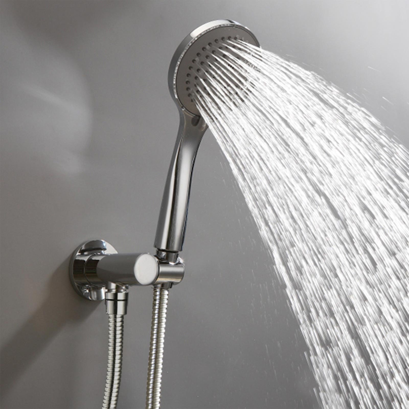 Chrome and brushed gold concealed shower valve cartridge and trim components — Bathroom Republic UK