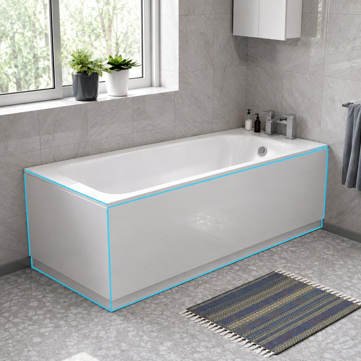 White bath front and end panel set on an alcove bath — Bathroom Republic UK