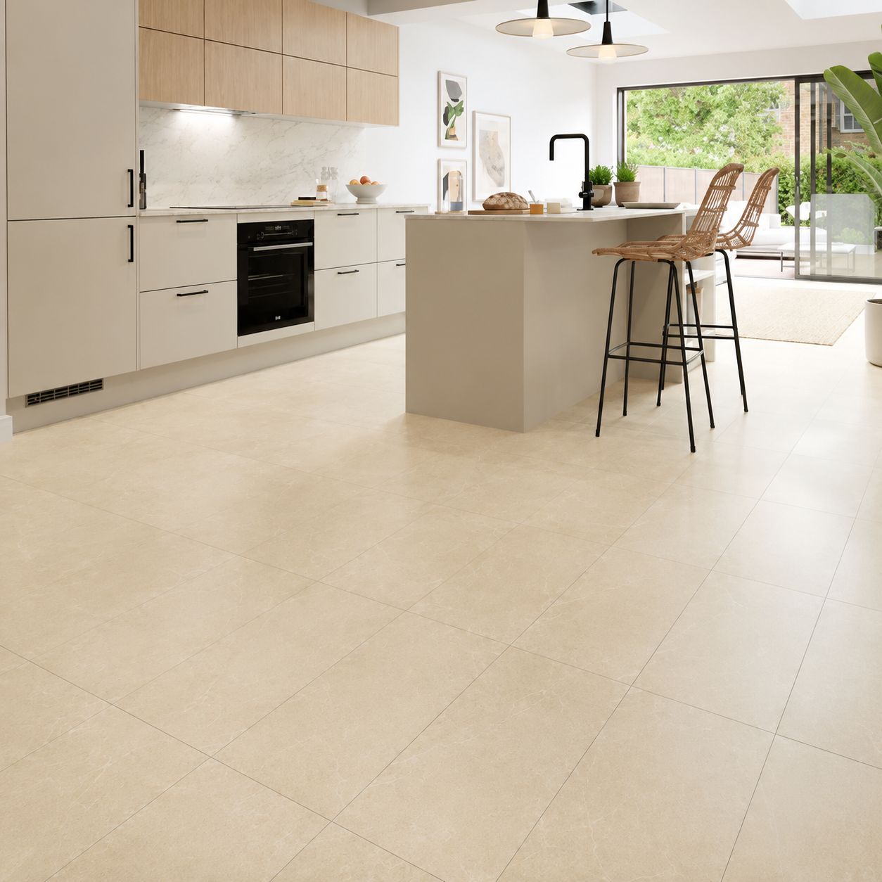 Stone effect SPC vinyl click flooring for kitchens — Bathroom Republic UK
