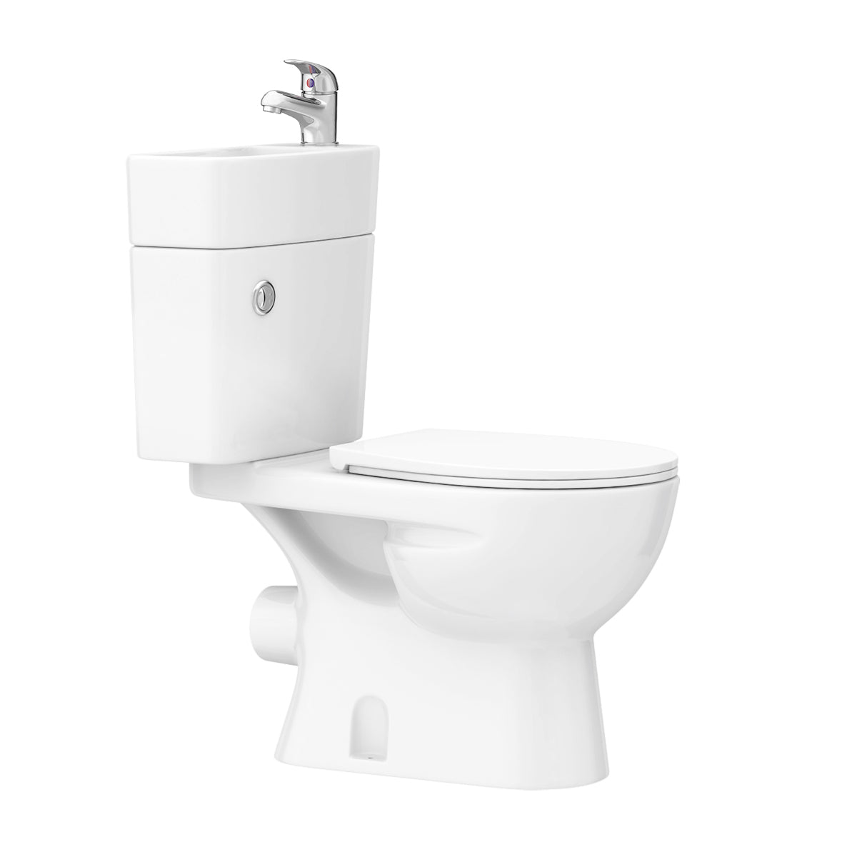 2 in 1 Compact Close Couple Toilet and Basin Combo Space Saver Tap and Waste Set