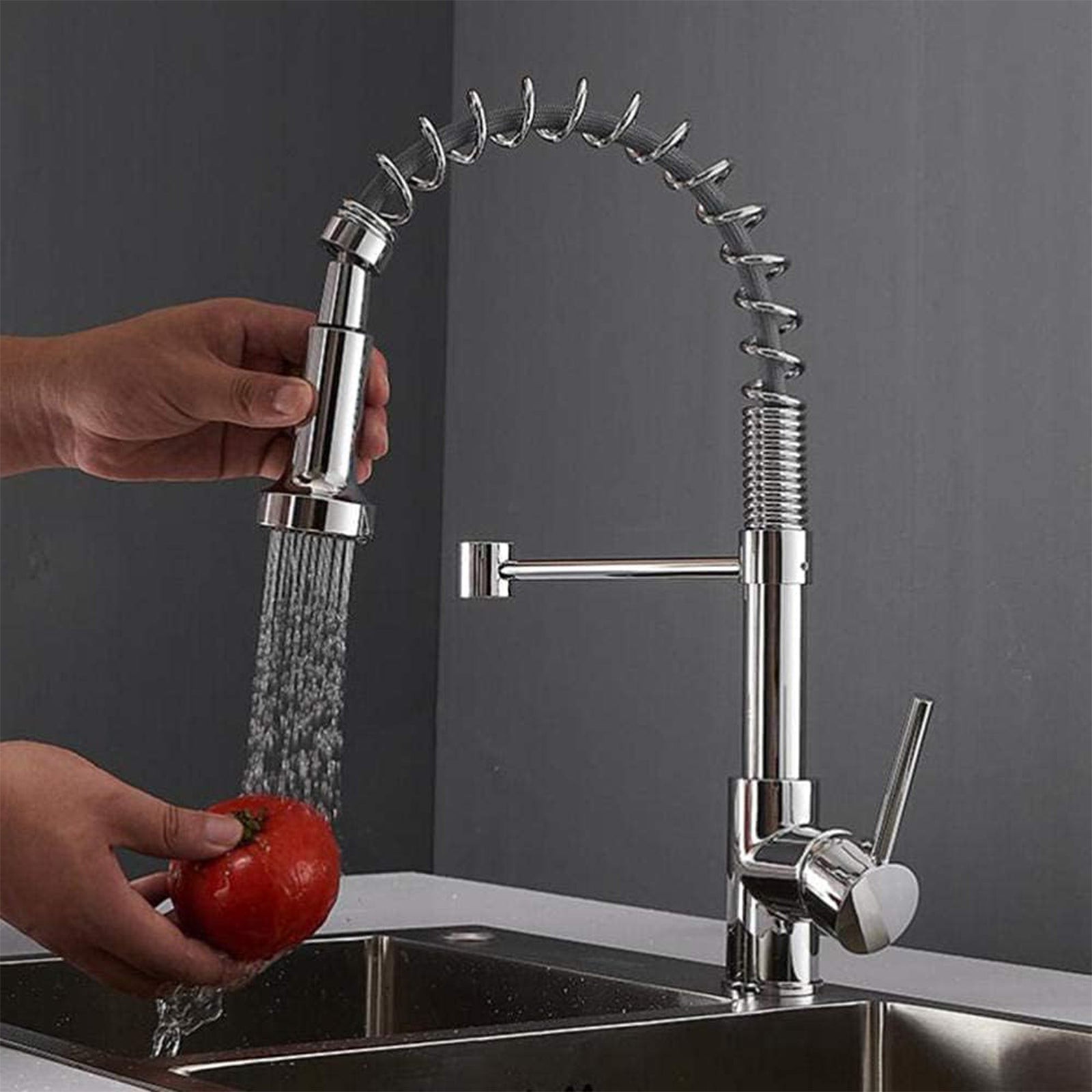 Modern Kitchen Sink Mono Mixer Tap With Pull Out Spray Spout