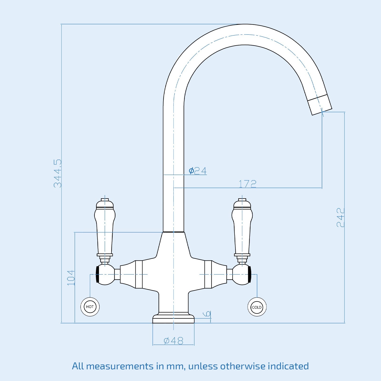Twin Lever Brass Kitchen Sink Mixer Mono Tap Solid Brushed Brass
