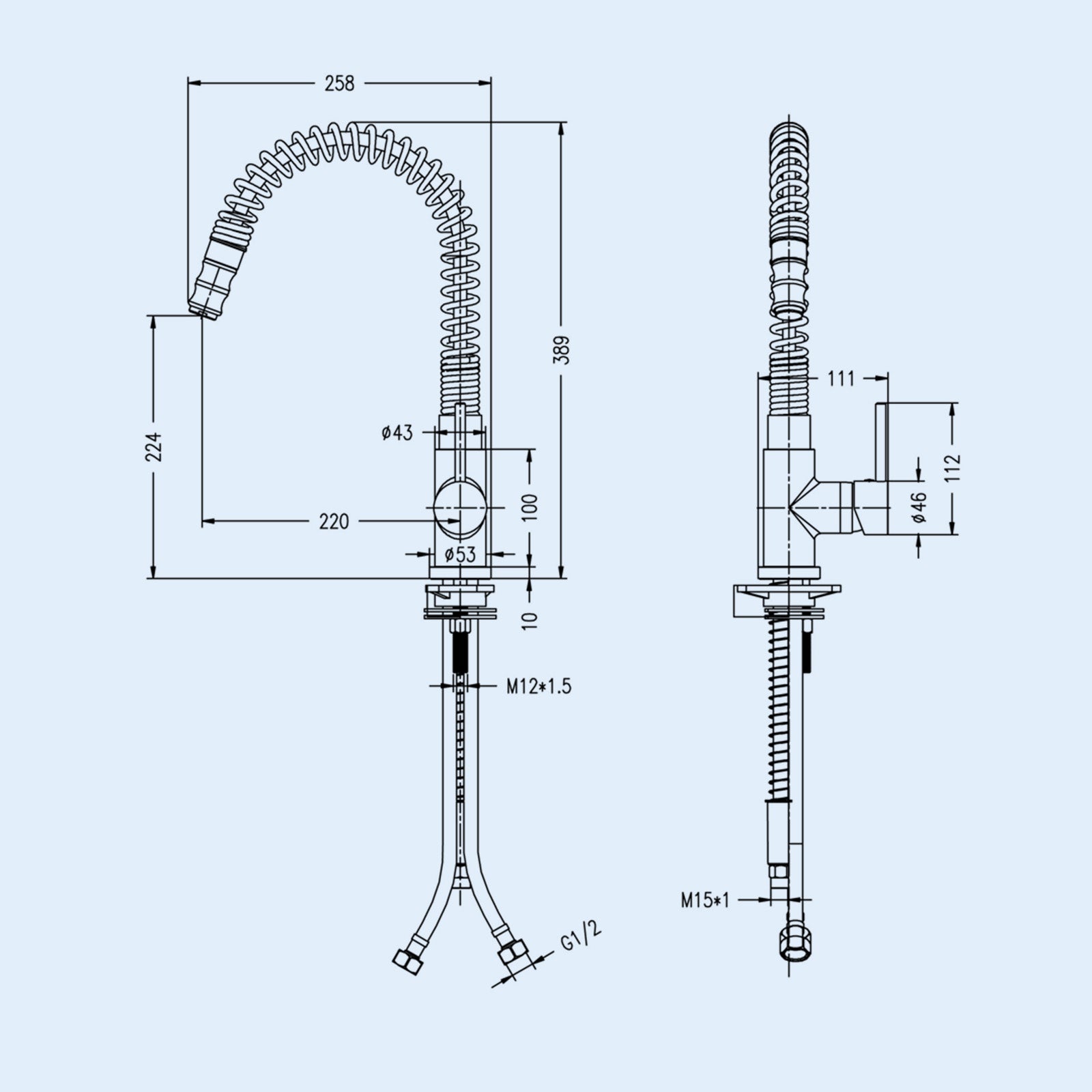 Corston Kitchen Sink Tap Pull Out Hose Single Lever Monobloc Mono Mixer Chrome