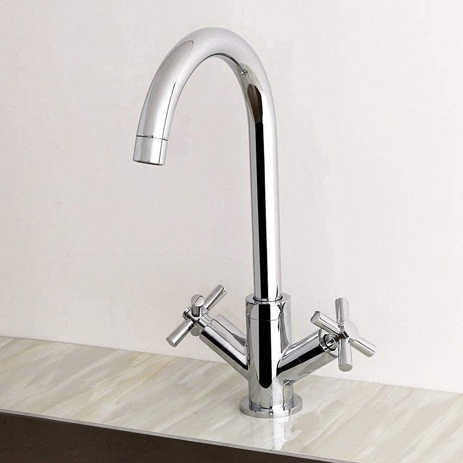 Deck Mounted Modern Cross Head Kitchen Chrome Basin Sink Mono Mixer Desla