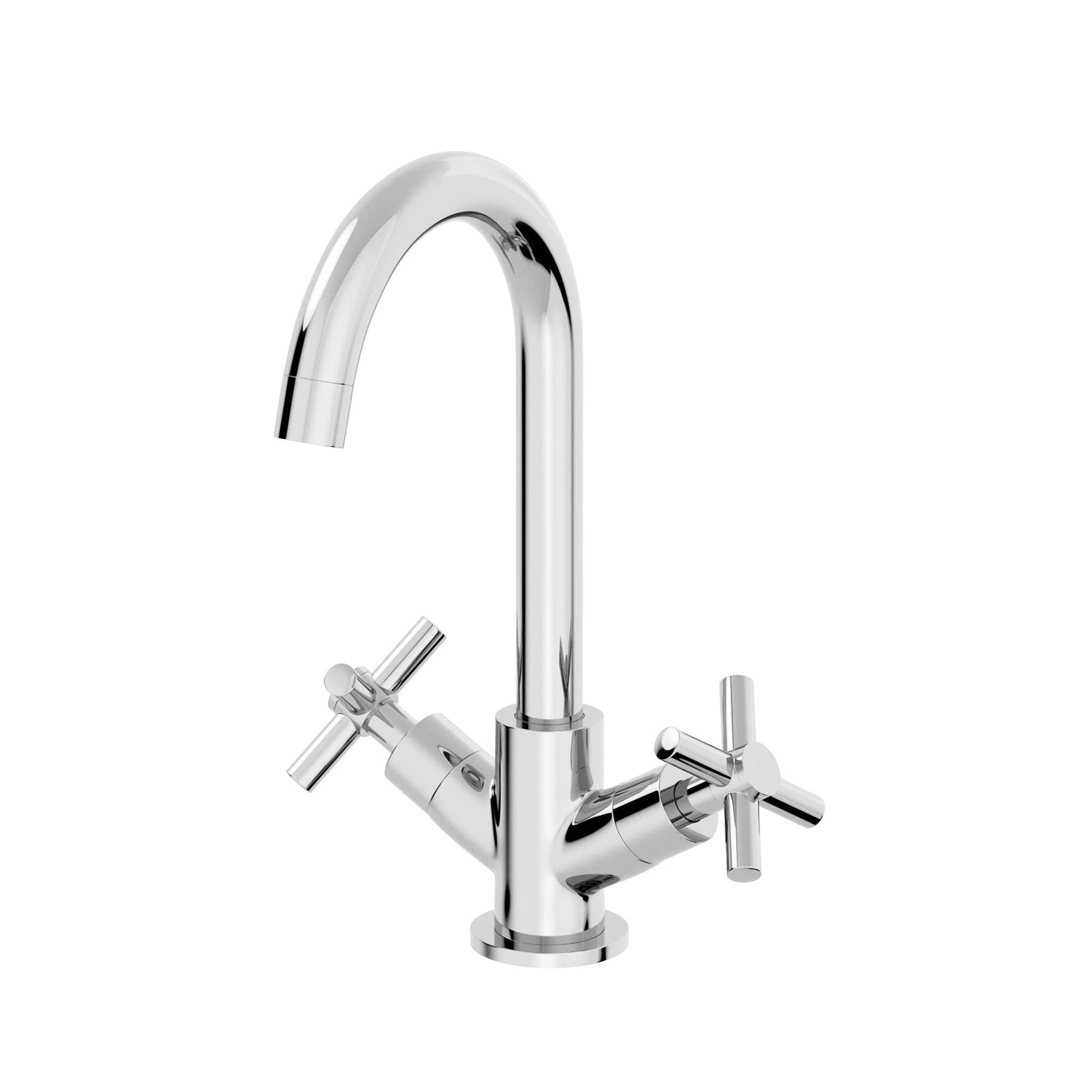 Deck Mounted Modern Cross Head Kitchen Chrome Basin Sink Mono Mixer Desla