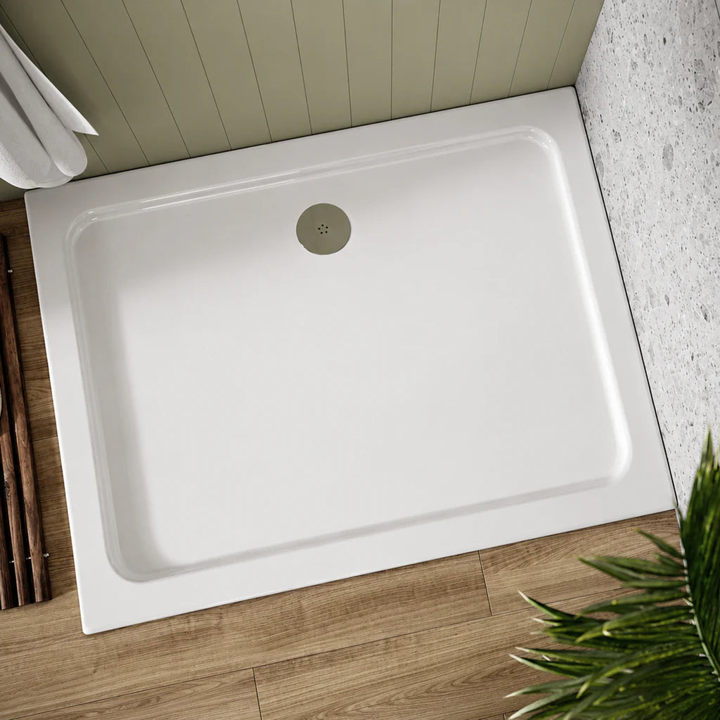 1200 x 800 mm Low Profile Rectangular Shower Tray White