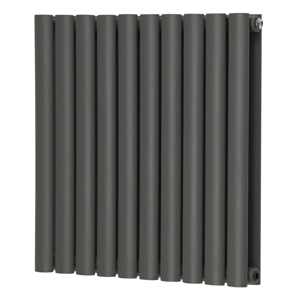 Norden 590 x 600mm Horizontal Double Oval Tube Anthracite Designer Radiator