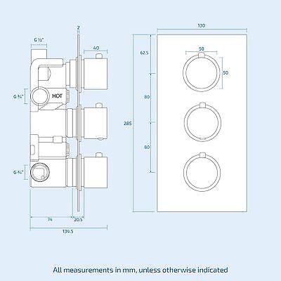 Modern Three-Dial Three-Way Concealed Thermostatic Valve With Shower Head Pencil Handset And Body Jet Kit