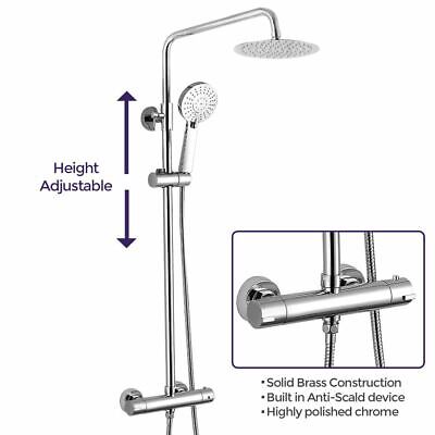 Niki Slim Round Thermostatic Dual Control Twin Head Shower Mixer Thermostatic