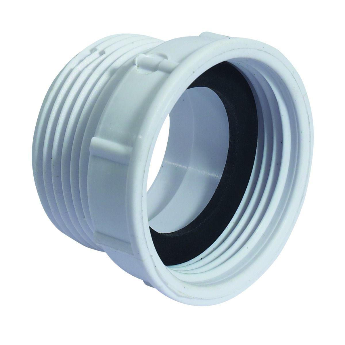 32mm BSP Female x 32mm BSP Male White Coupling Flush Spigot - Length 42.5mm