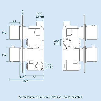 Lotus Bathroom Concealed Thermostatic Shower Mixer Abs Square Head