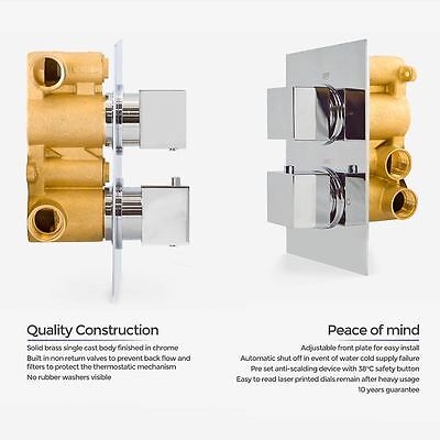Temel Square Concealed 2 Outlet Thermostatic Mixer Shower Tap