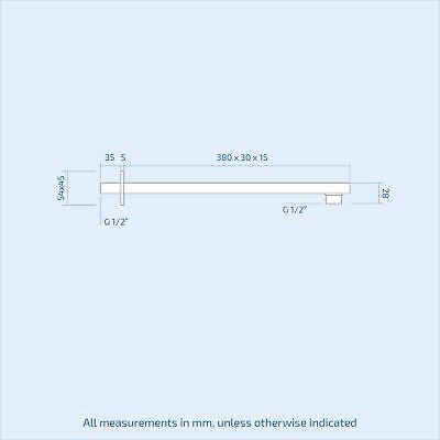 Temel Thermostatic Concealed Shower Mixer Bathroom Square Slim Chrome Head 300mm