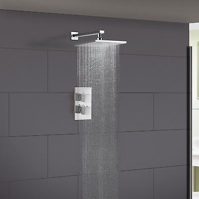 Temel Bathroom 1-Way Concealed Thermostatic Shower Valve Mixer and Shower Head