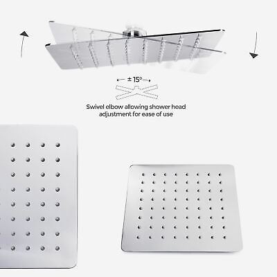 Bathroom 2 Way Concealed Thermostatic Shower Mixer Ultra Slim Head & Handset