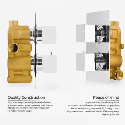 Temel Bathroom 1-Way Concealed Thermostatic Shower Valve Mixer and Shower Head