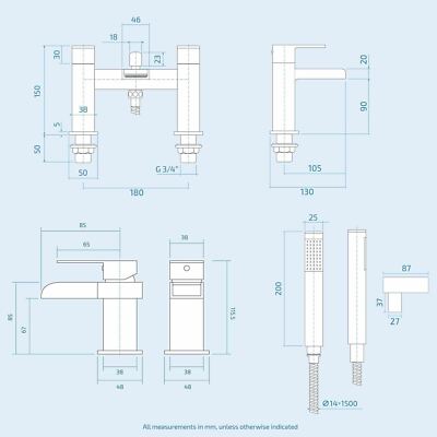 Senore Bathroom Suite 1700mm Vanity Unit WC Close Coupled Toilet Taps Waste