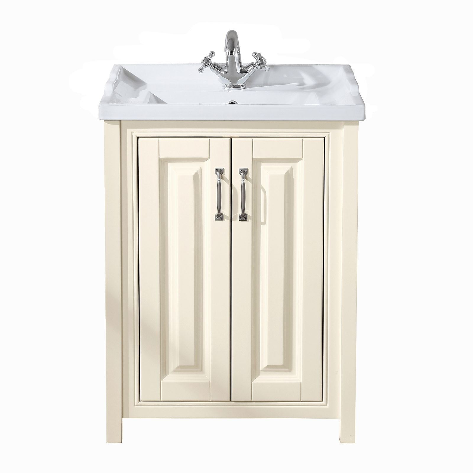 Chiltern 600mm Traditional Ivory Freestanding Vanity Basin Cabinet