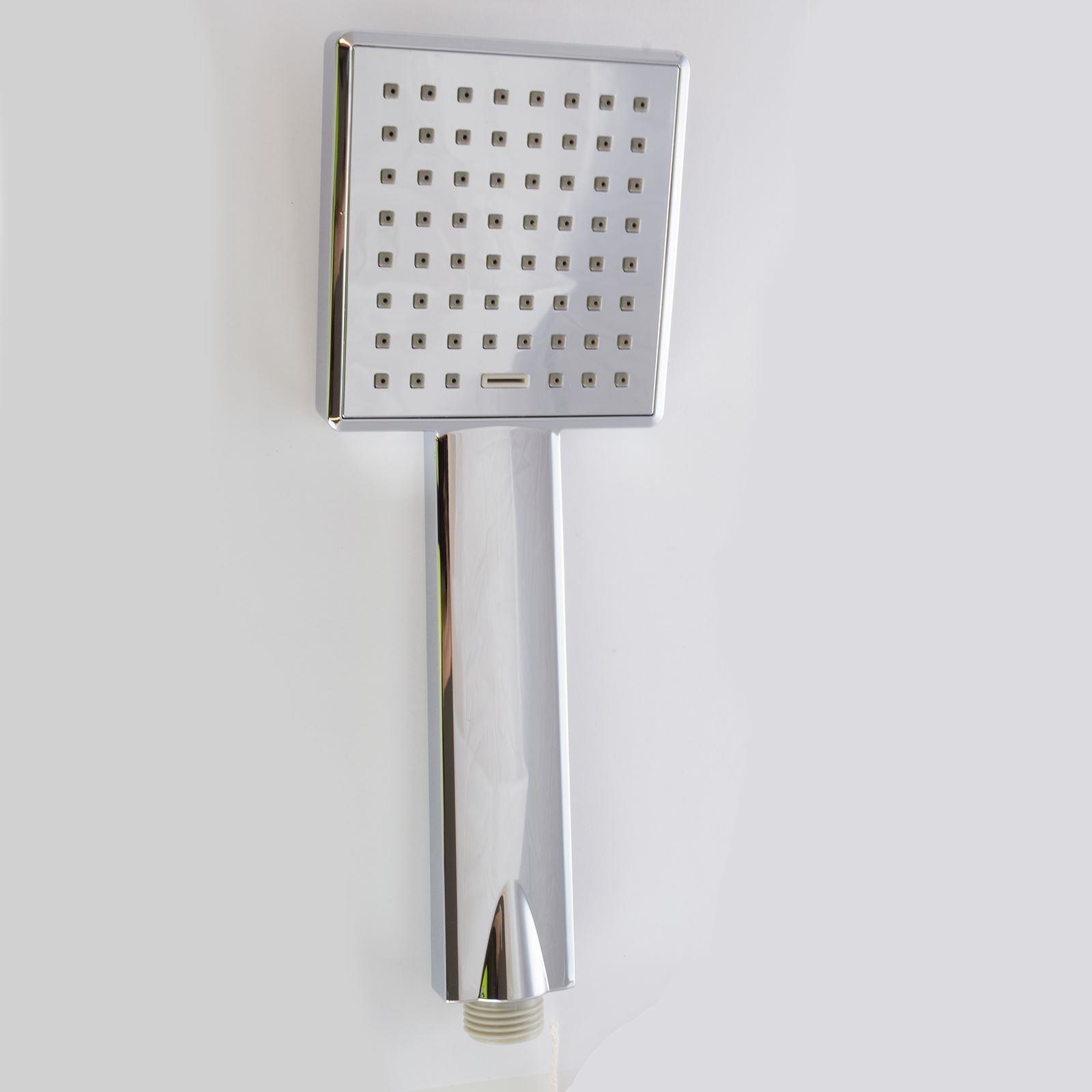 Shower Universal Bathroom Square Modern Fixed Handheld Chrome Abs Handset