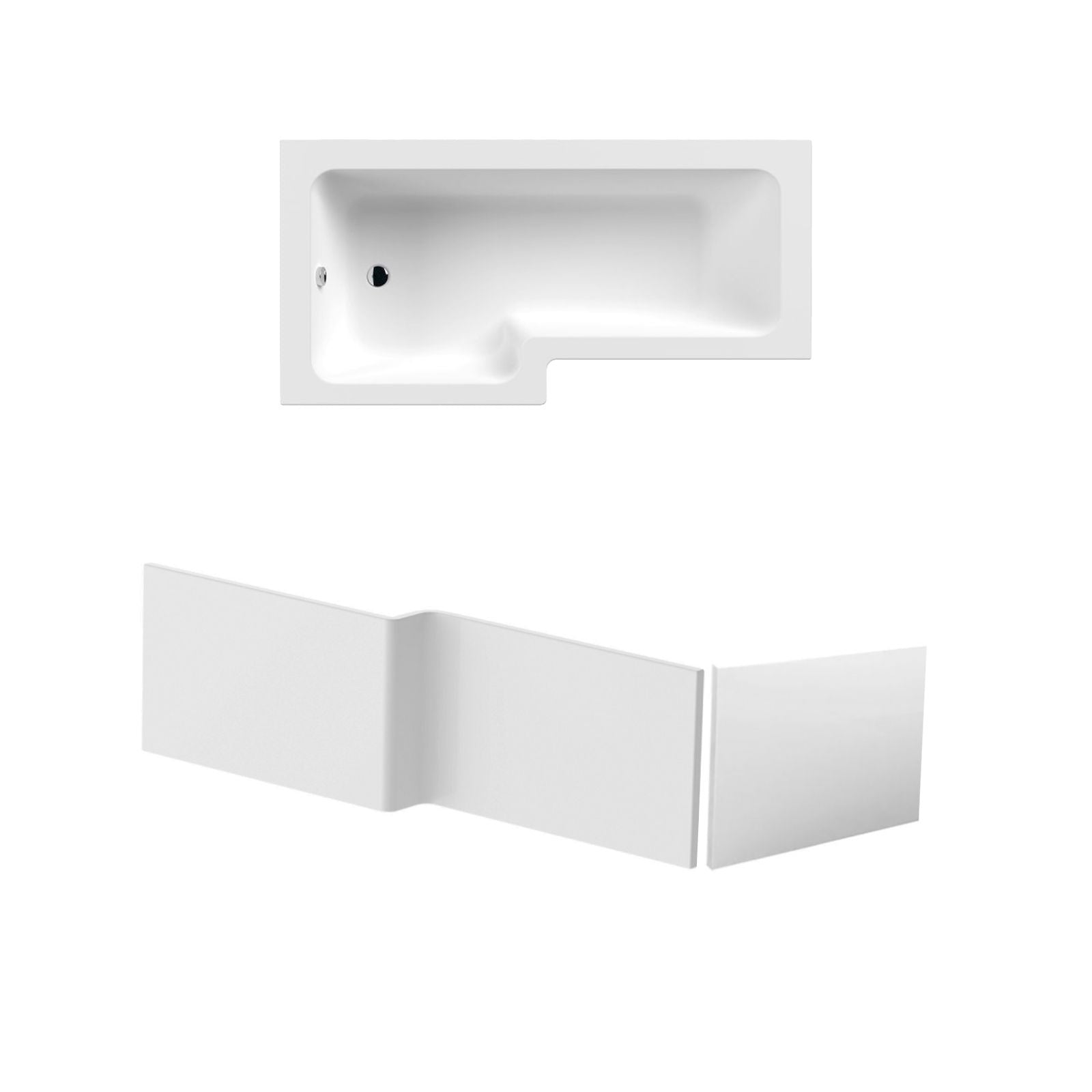 Gloss White 1700mm x 500mm Front Bath Panel and 700mm x 500mm End Bath Panel for Left Hand L Shaped Bath