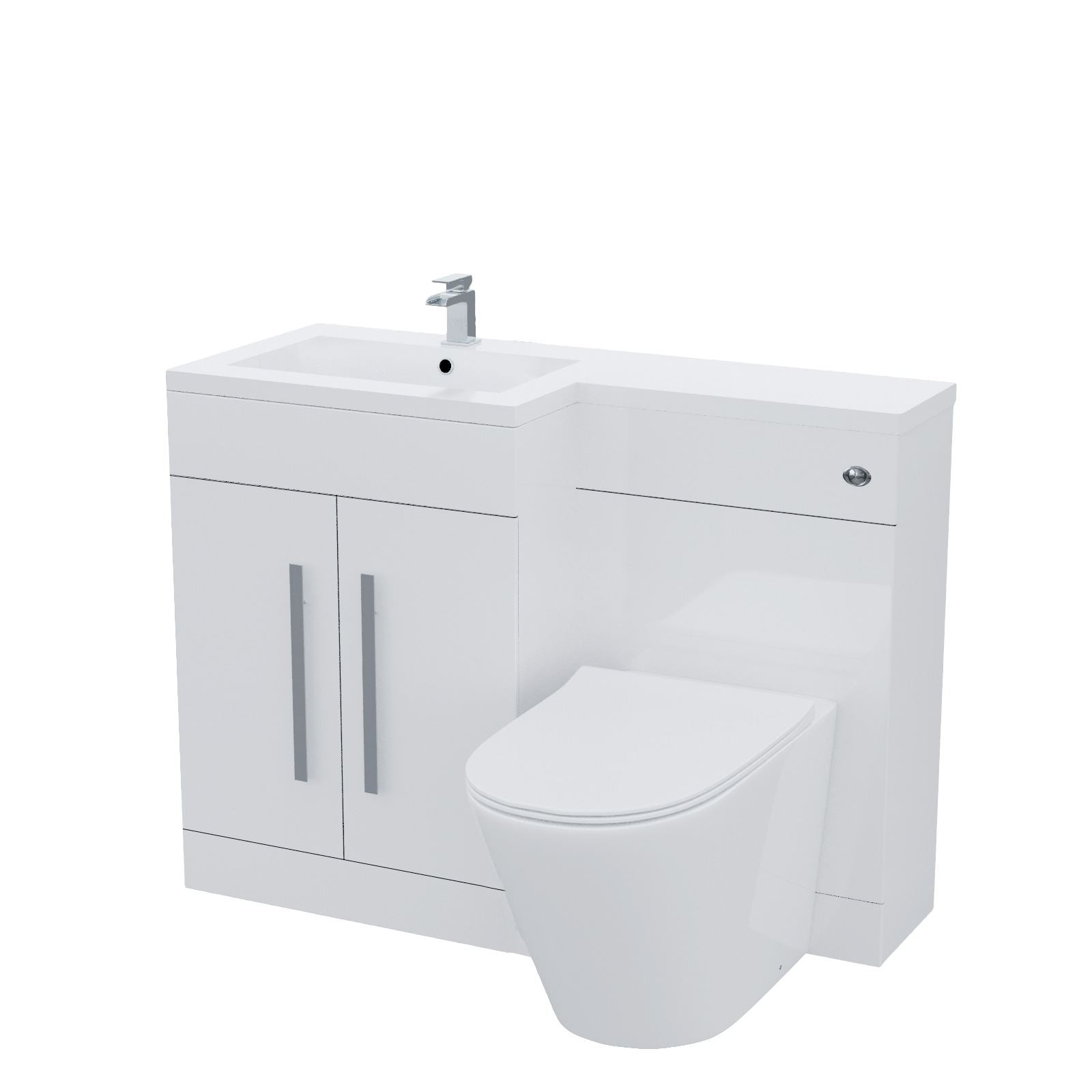 Aric Vanity Sink And WC Back To Wall Rimless Toilet
