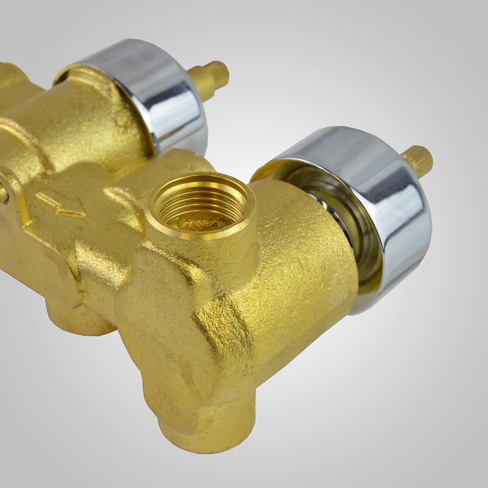 Violet Thermostatic 2 Dial 2 Way Round Set - Led Shower Head & Handset