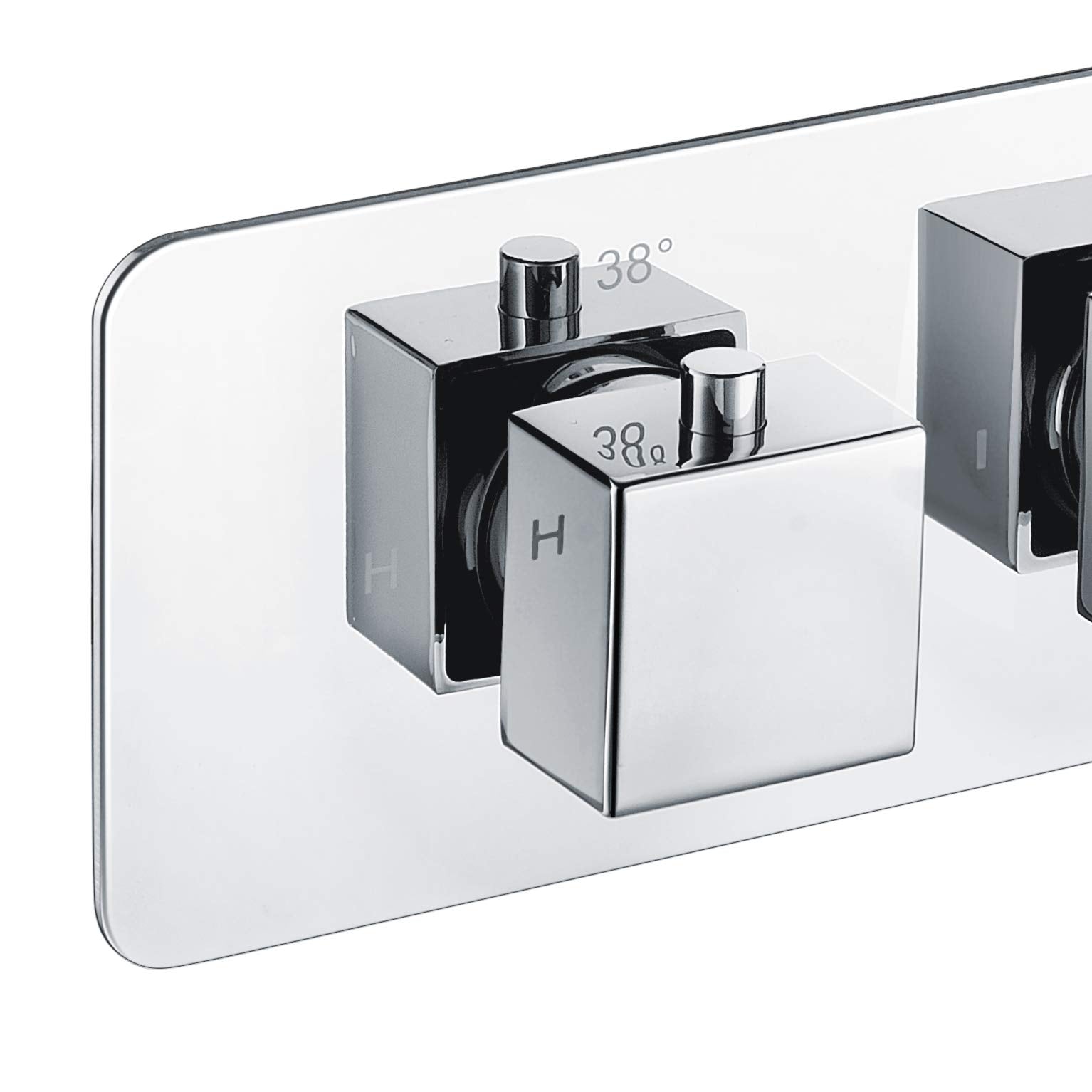 Bathroom 2 Dial 2 Way Square Concealed Thermostatic Valve with Shower Handset