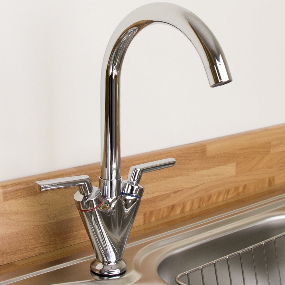 Fusion Swivel Kitchen Sink Mono Mixer Tap Brushed Nickel