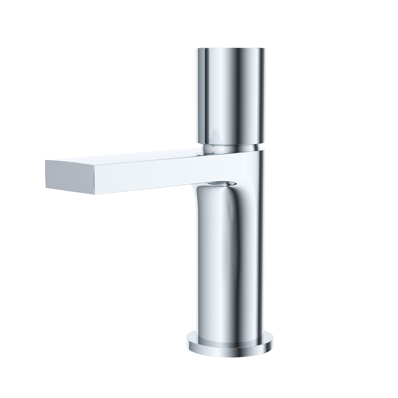 Chrome Handleless Arte Futuristic Basin Mixer Tap Deck Mounted Brass Core