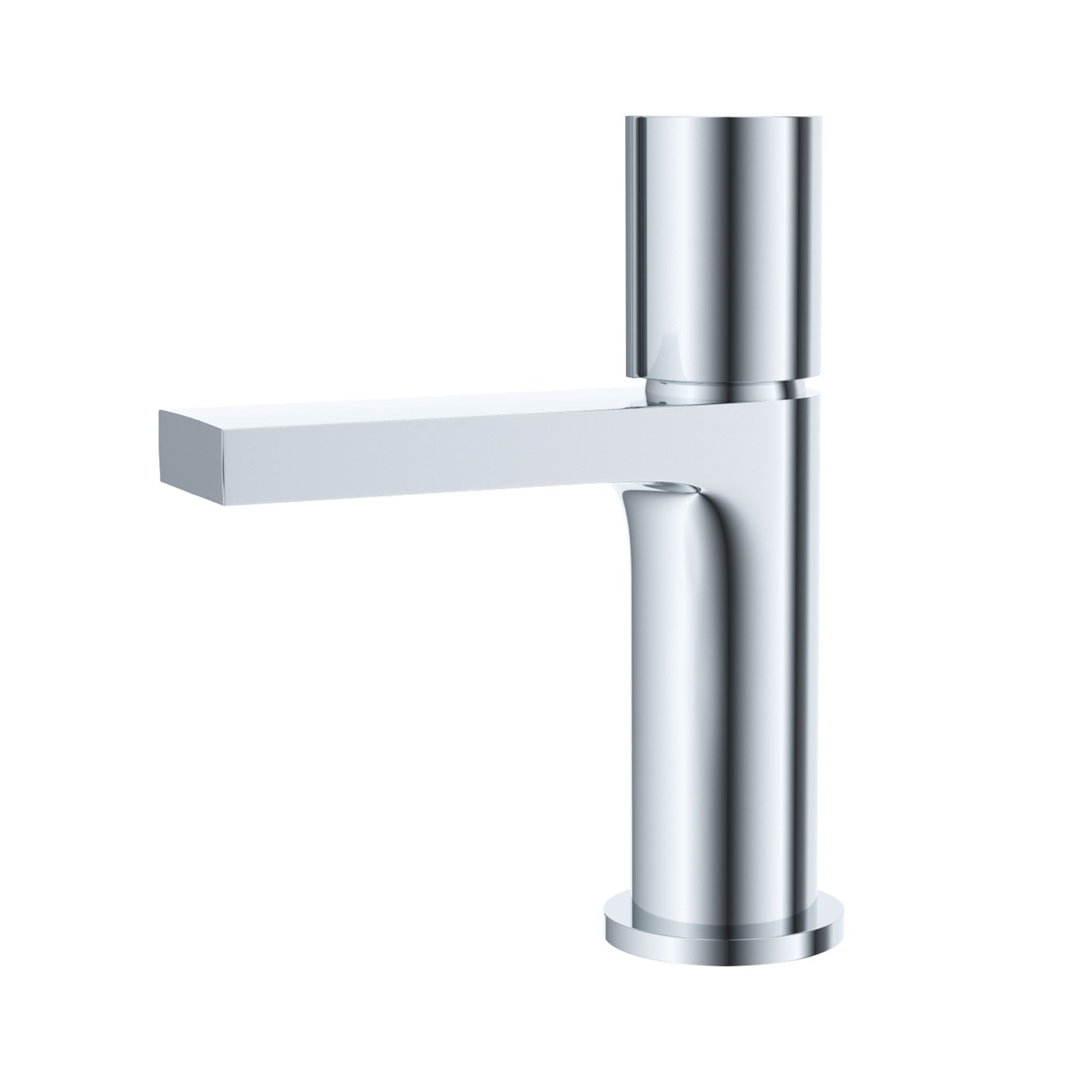 Chrome Handleless Arte Futuristic Basin Mixer Tap Deck Mounted Brass Core