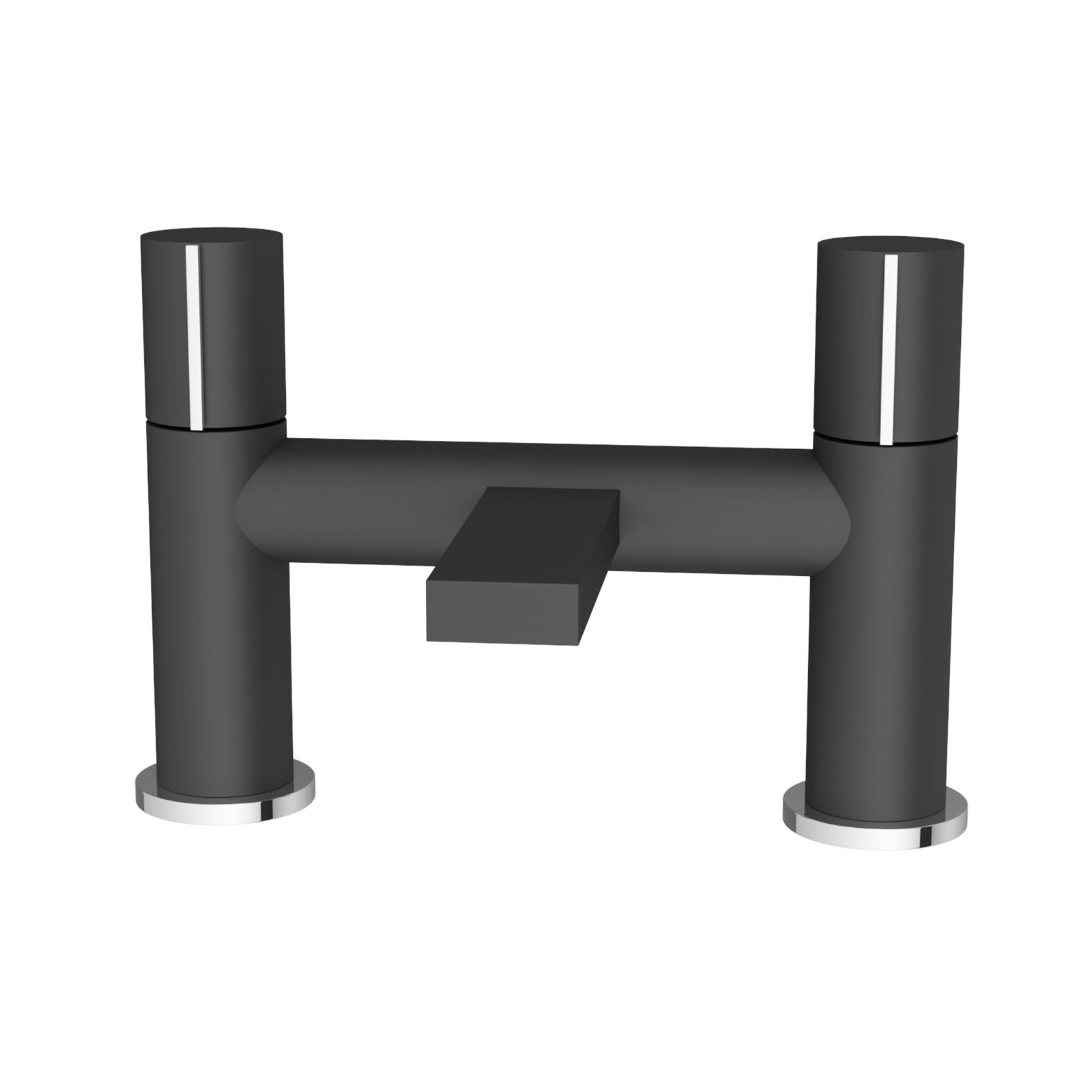 Arte Handleless Futuristic Matt Black Bath Filler Tap Deck Mounted Brass