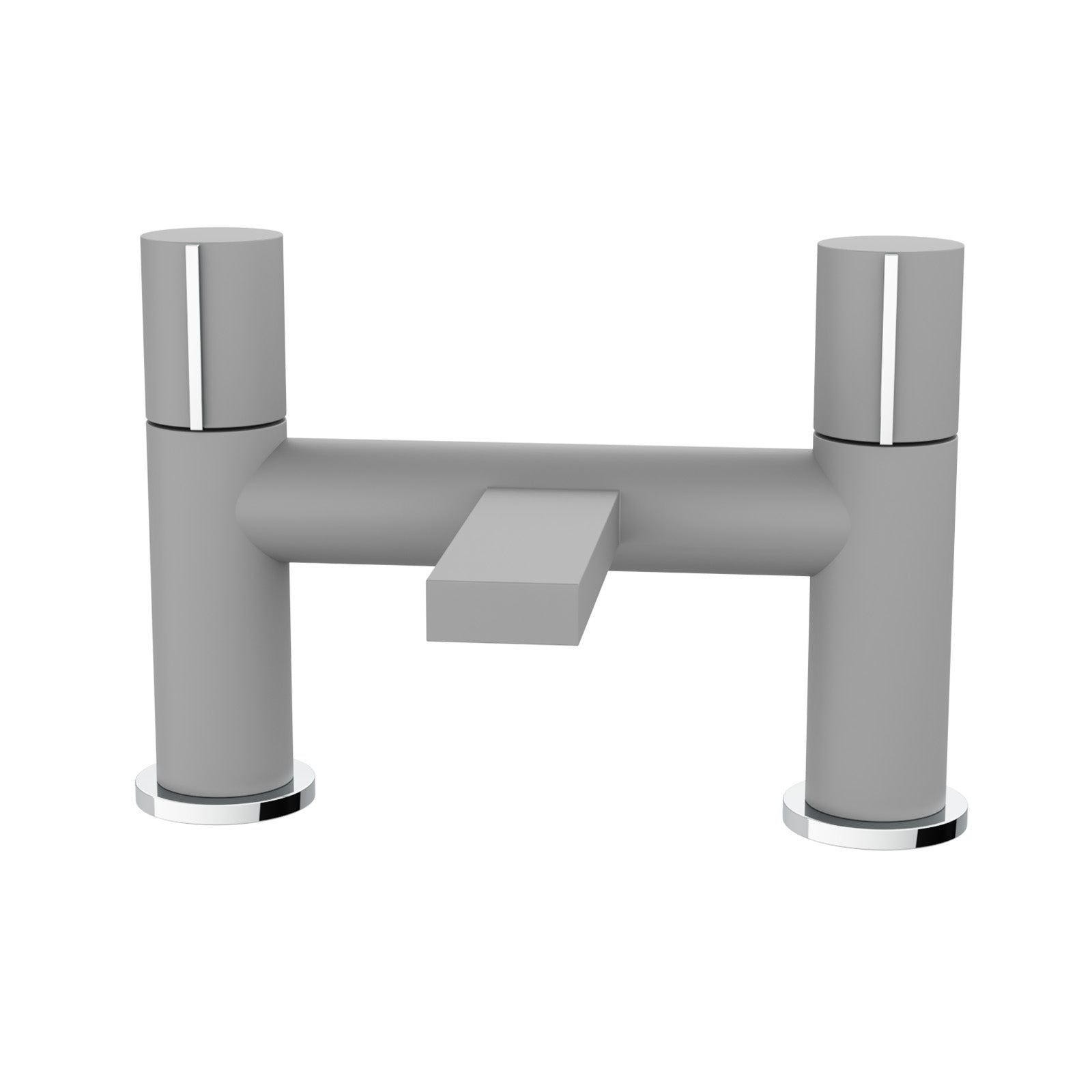 Matte Grey Arte Handleless Futuristic Bath Filler Tap Deck Mounted Brass