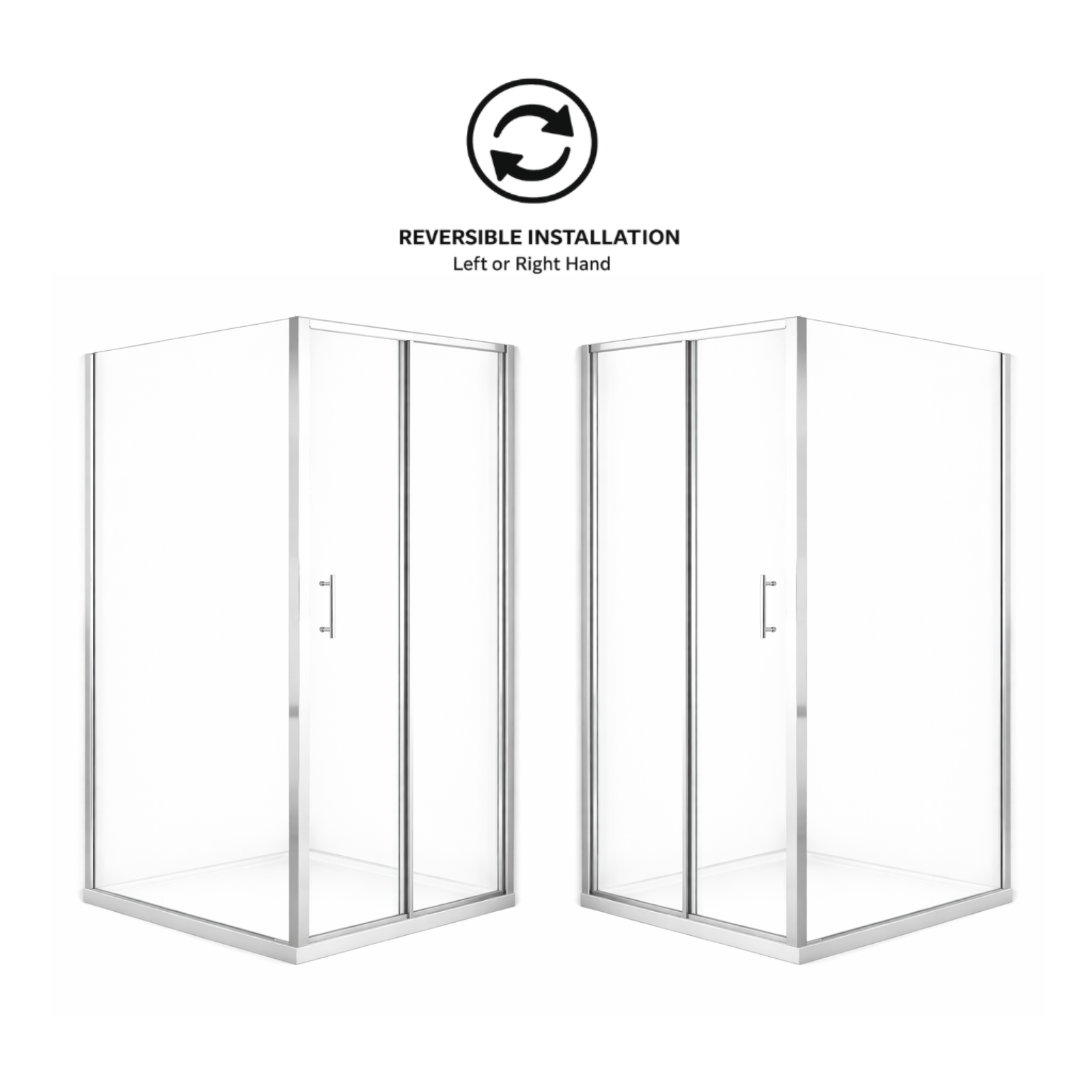 700 mm Chrome Bi-Fold Door + 800 mm Chrome Frameless Side Panel