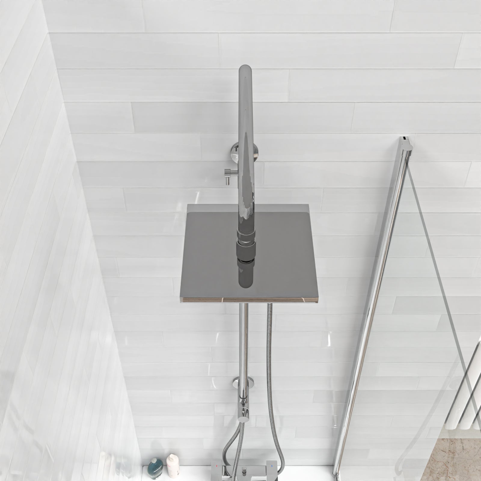 Winstead Modern Exposed Square Shower Single Mode Handset And Riser Rail Kit