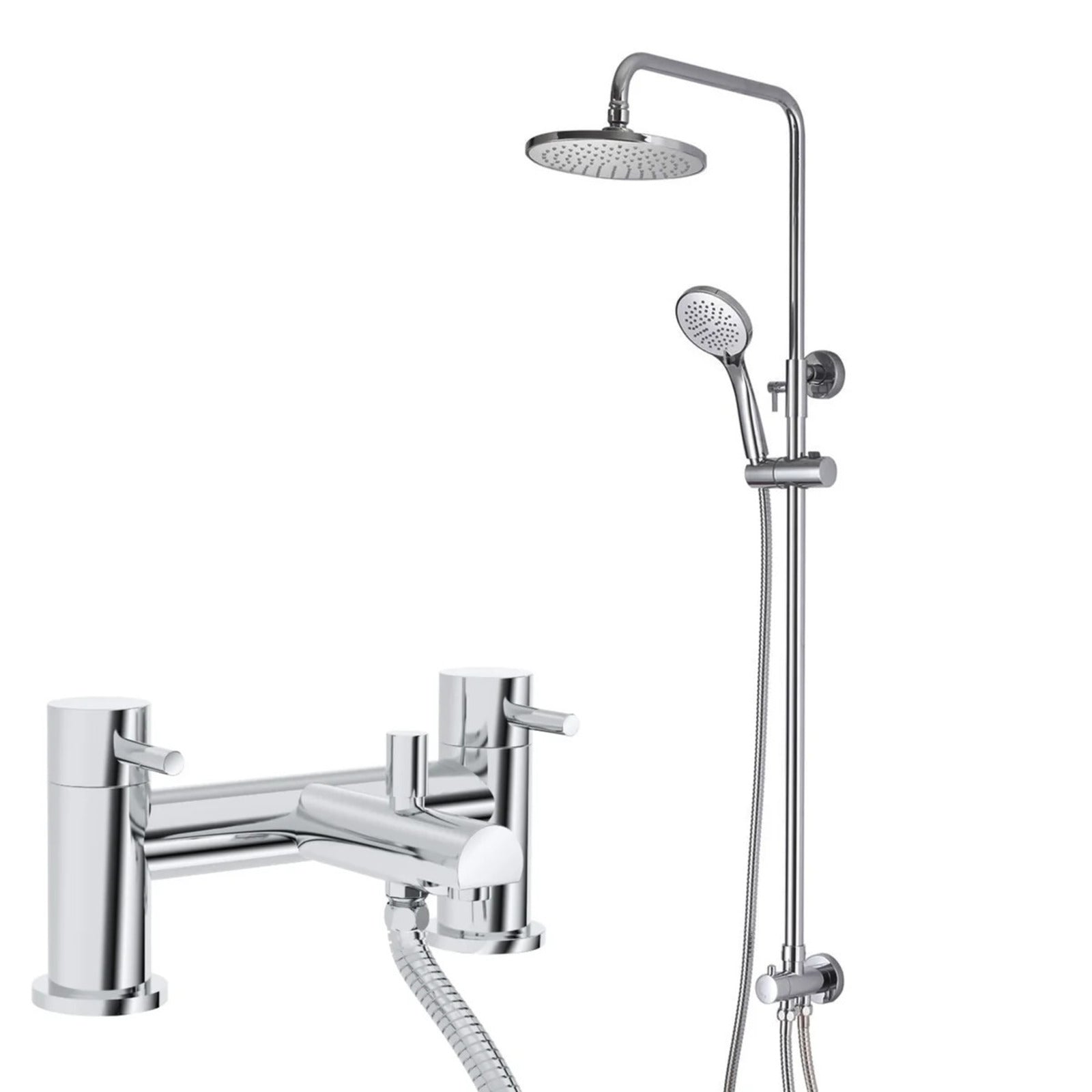 Winstead Round Exposed Multi Function Shower Set - Riser Rail Kit & Bath Shower Mixer Tap