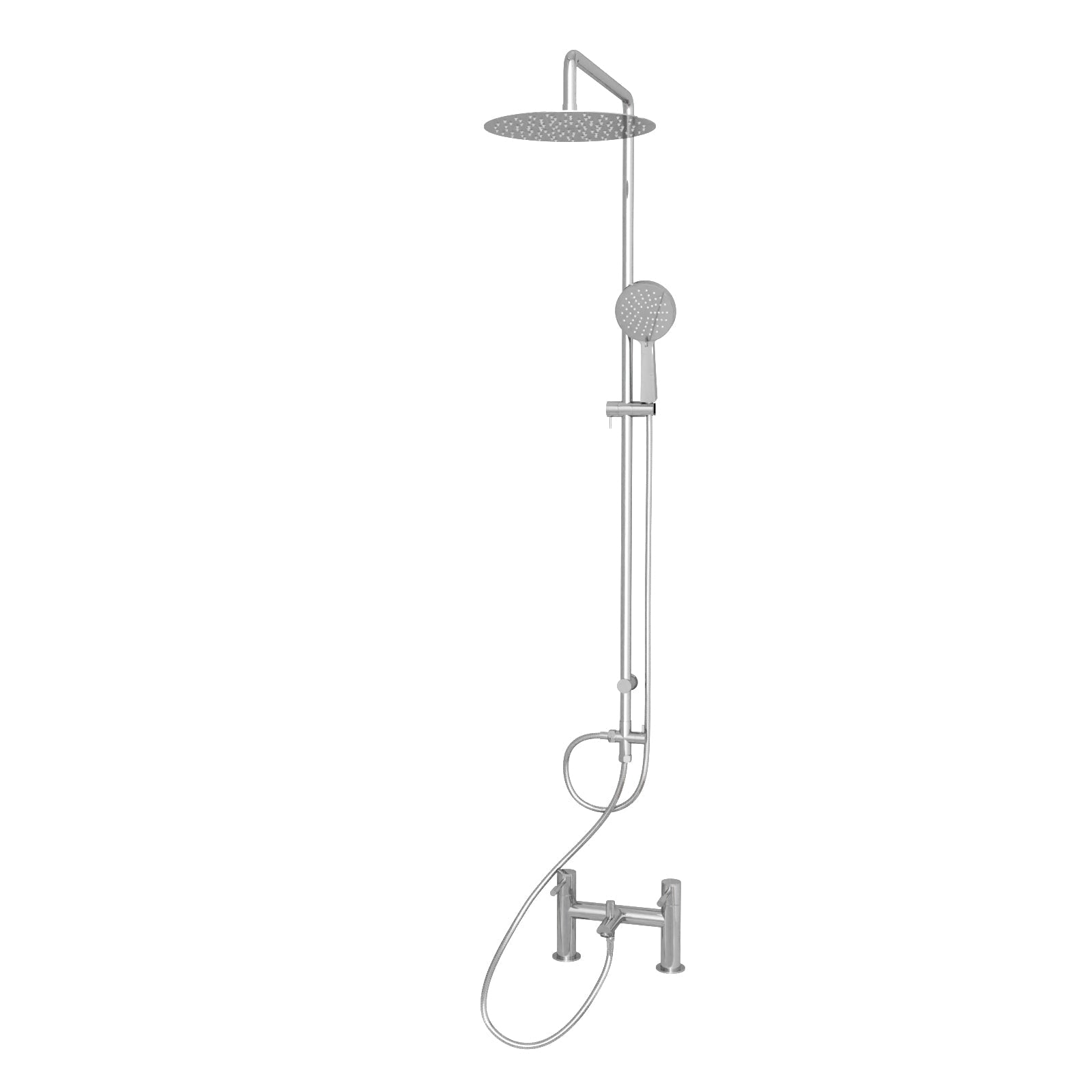 Mickle Round Shower Mixer With Marc Bath Filler Tap, Handset & Riser Rail Kit