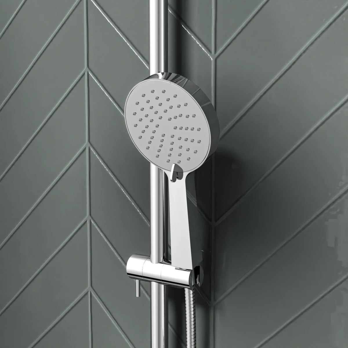 Round Overhead & Hand Shower Thermostatic Mixer & Filler Valve - Chrome