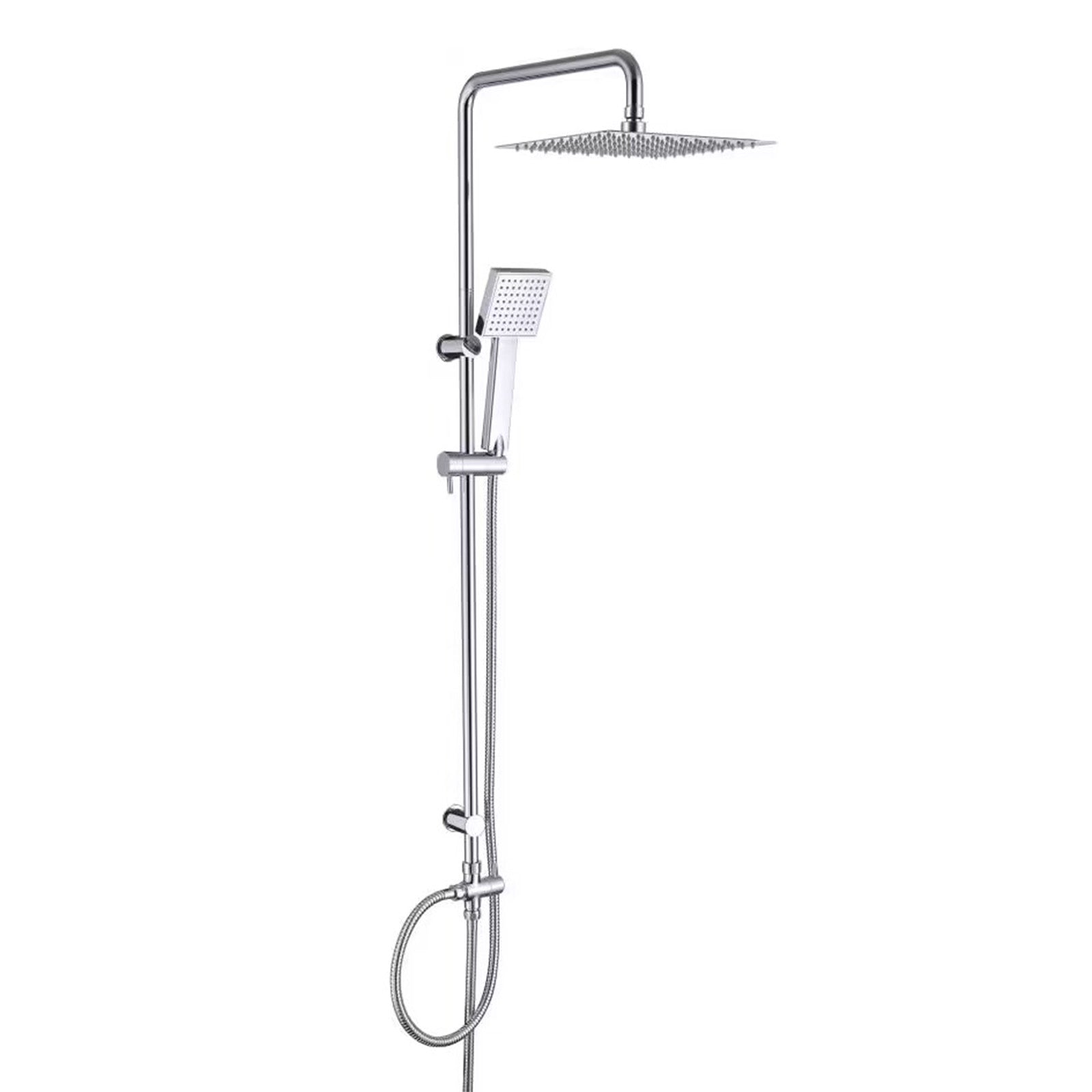 Kinver Modern Exposed Square Shower Mixer Handset & Riser Rail Kit Chrome