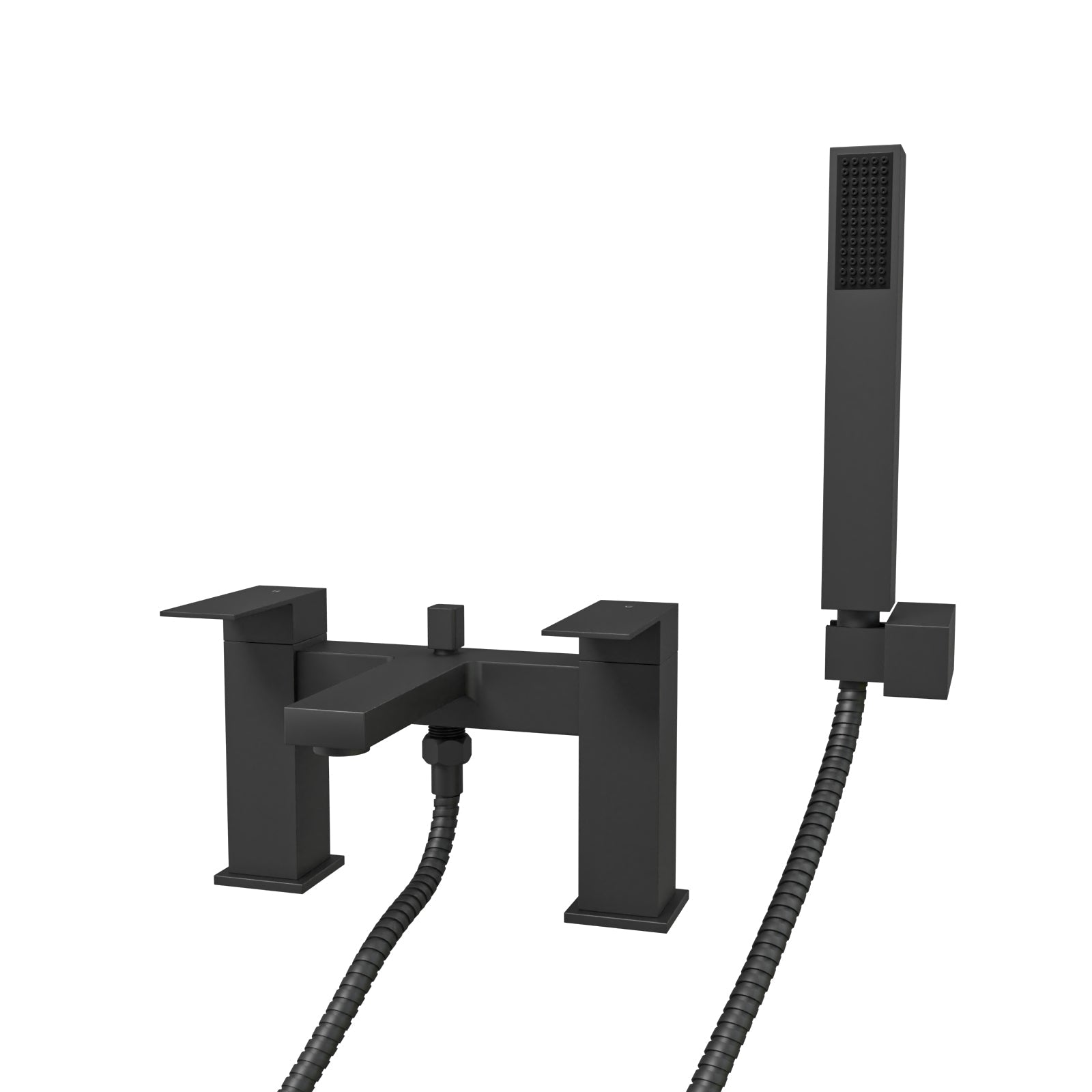 Lima Modern Deck Mounted Matte Black Bath Shower Mixer & Shower Handset