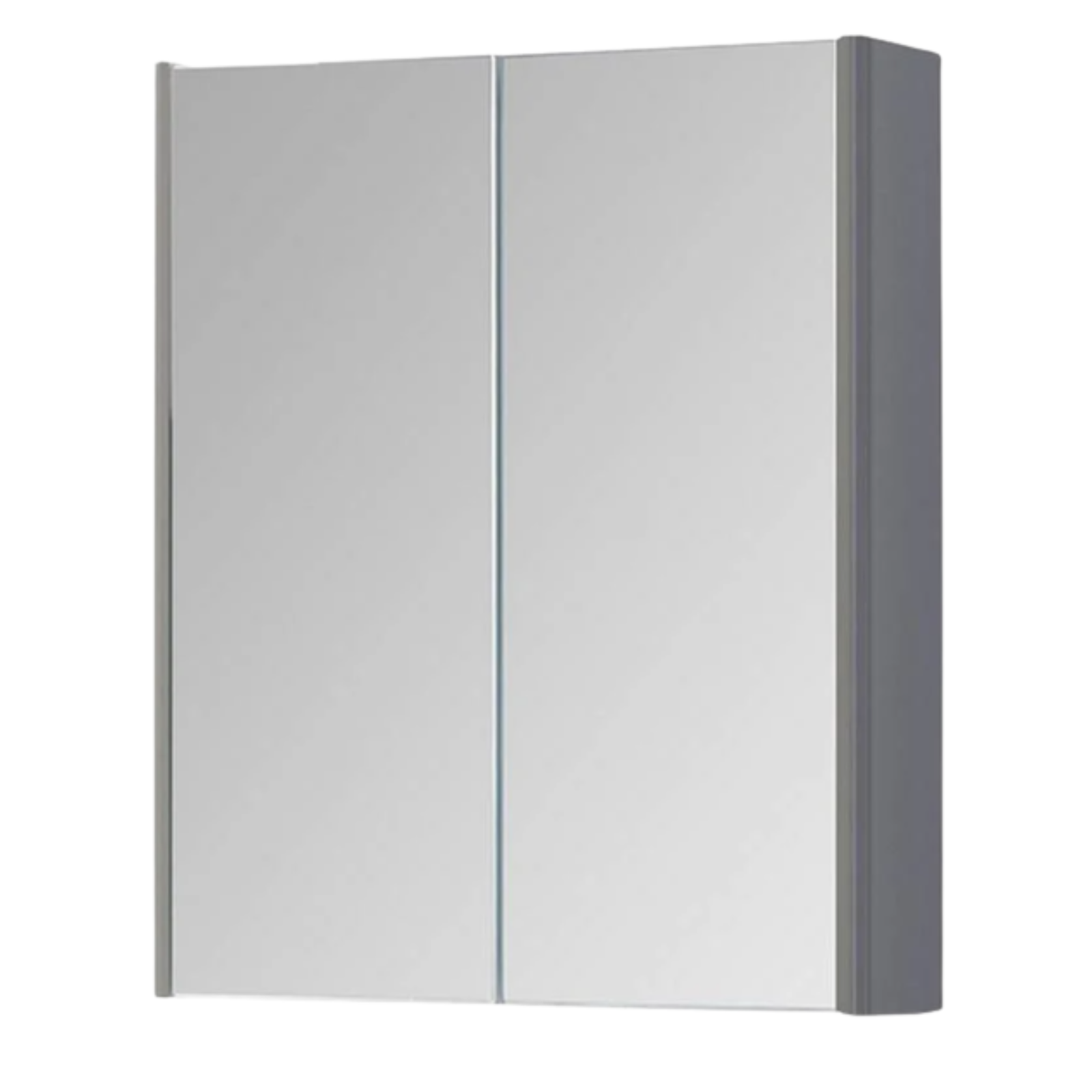 Kartell Modern Options-24 500mm W x 600mm H Cool Grey Wall Mounted 2 Door Mirror Cabinet - OPT500MIR-CG