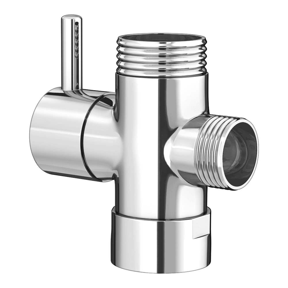 T-Adapter Shut-Off Valve for Shower Head Arm Diverter with Lever Chrome