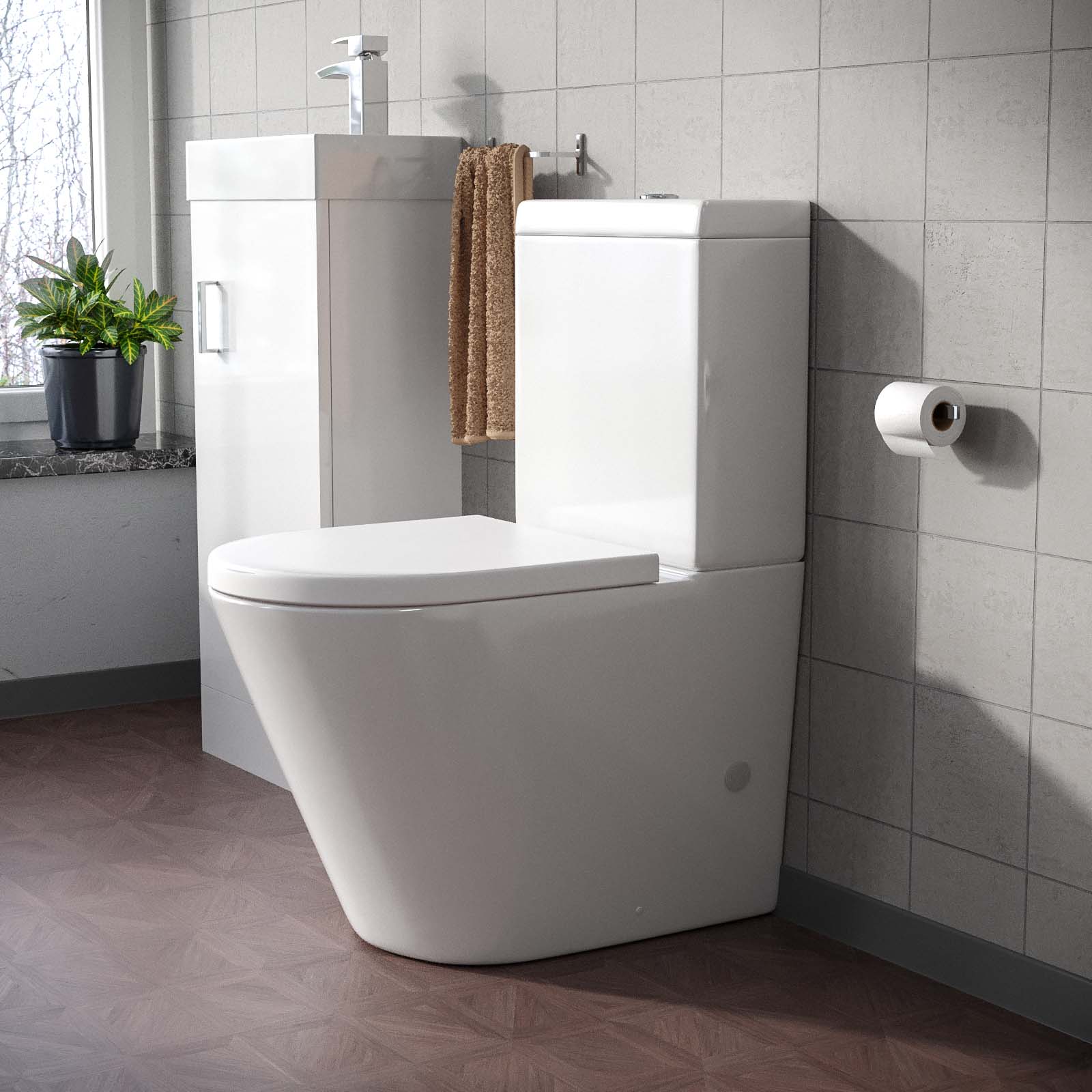 Bella Round Close Coupled Cistern, Pan and Seat