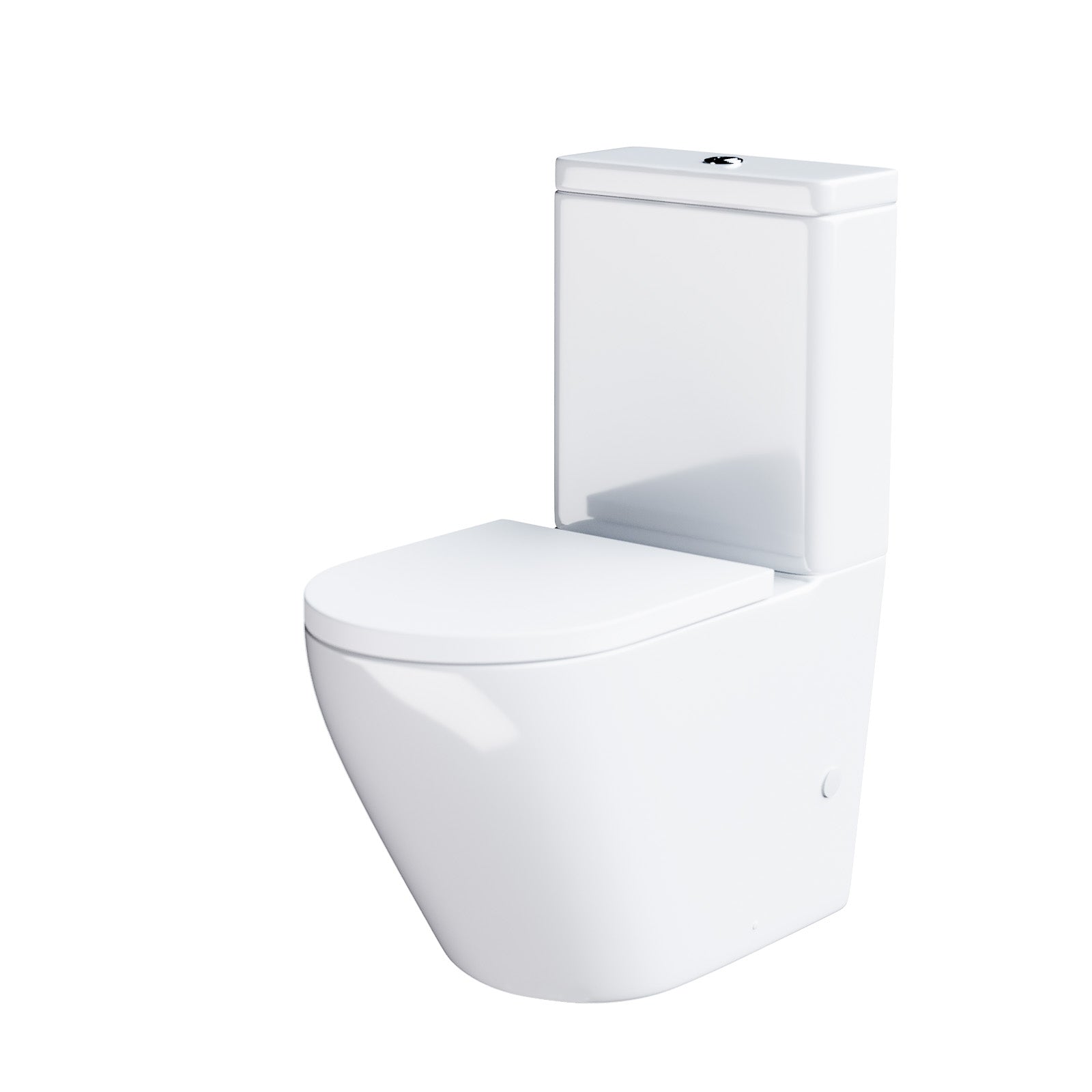 Rimless Modern Close Coupled Rimless Bathroom Toilet & Soft Close Seat