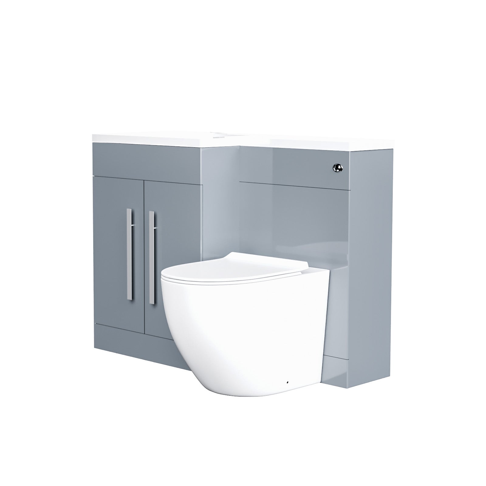 Aric Rimless Back to Wall Round Toilet Pan with Soft Close Seat