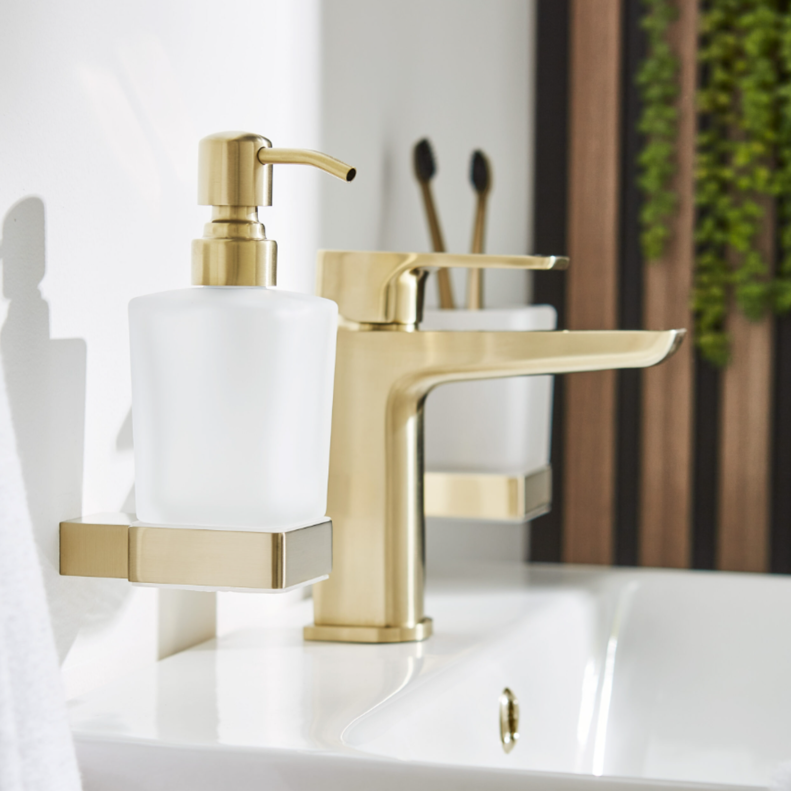 K-Vit Premium Brushed Brass Soap Dispenser - ACC337