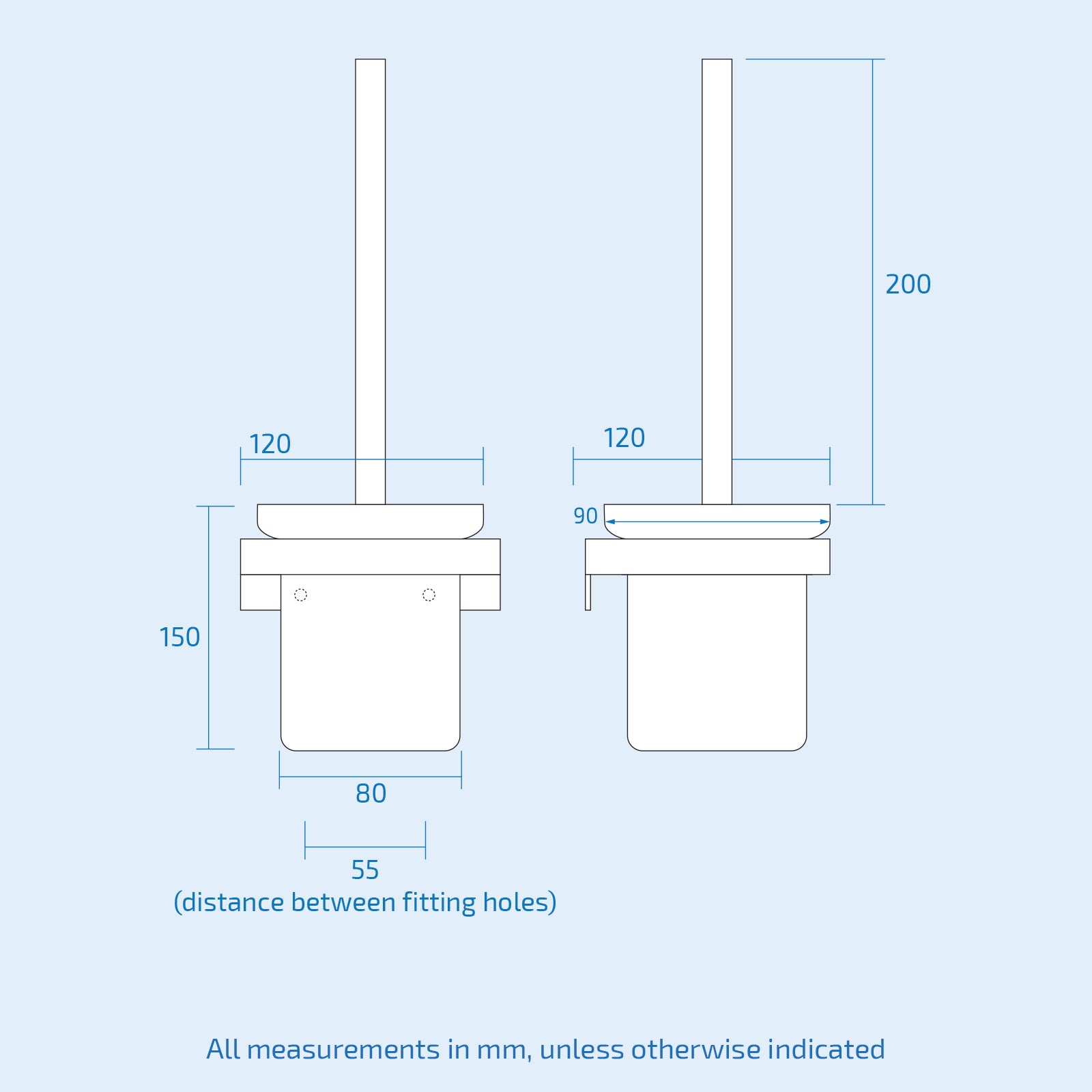 Abloh Luxury Toilet Brush, Holder and Ceramic Bowl Wooden Walnut & Gold